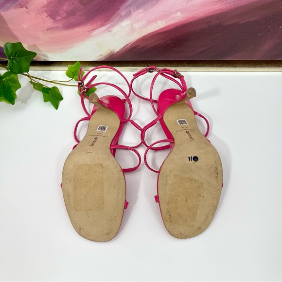 Larroude Serena Sandal in Patent Pink Size 6.5 - Picture 12 of 14